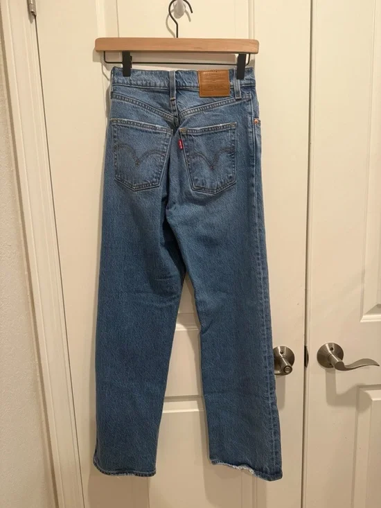 LEVI’S Ribcage Straight Ankle Jeans size 24 High Rise - Picture 5 of 11